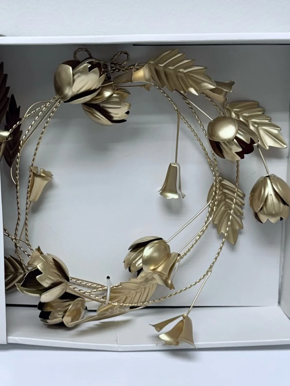 Gold Floral and Bell Metal Botanical Garland - Threshold™